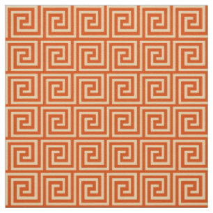 griechischer Schlüssel, Mandarinenorange Stoff