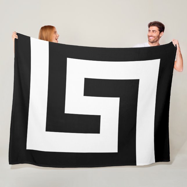 Griechischer Schlüssel Moderner Schwarz-weißer Akz Fleecedecke (Beispiel)