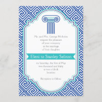 Griechischer Schlüssel und Aqua, blaue Spalte grie