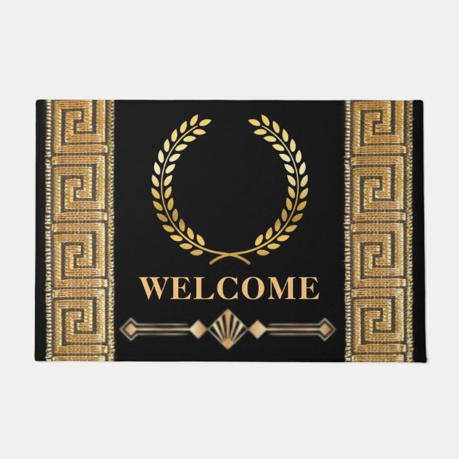 Griechischer Schlüssel und Laurel Wreath Door Mat Fußmatte (Vorderseite)