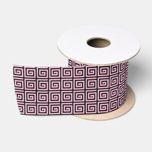 Griechischer Schlüsselentwurf - Rosa und Schwarze Satinband