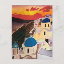 griechischer Sonnenuntergang Postkarte