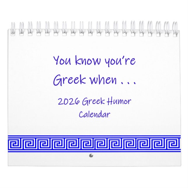 griechischer Spaß-Kalender 2026 Kalender (Titelbild)