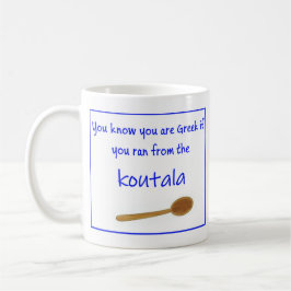 Griechischer Spruch auf Keramikbecher Kaffeetasse