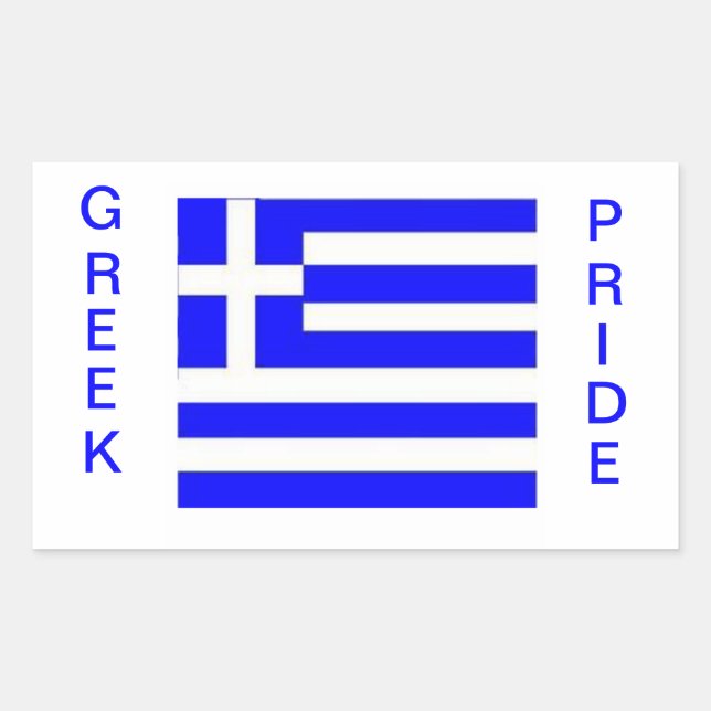 Griechischer Stolz. Griechenland-Flagge Rechteckiger Aufkleber (Vorderseite)