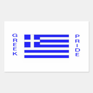Griechischer Stolz. Griechenland-Flagge Rechteckiger Aufkleber