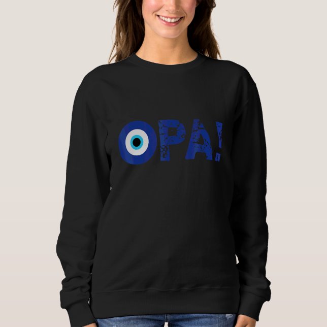 Griechischer Stolz Opa Böser Blick Hellas Griechen Sweatshirt (Vorderseite)