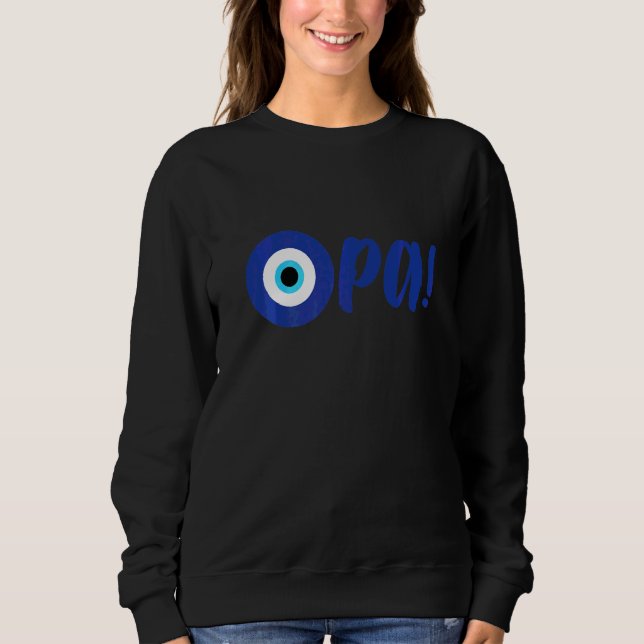 Griechischer Stolz Opa Böser Blick Hellas Griechen Sweatshirt (Vorderseite)