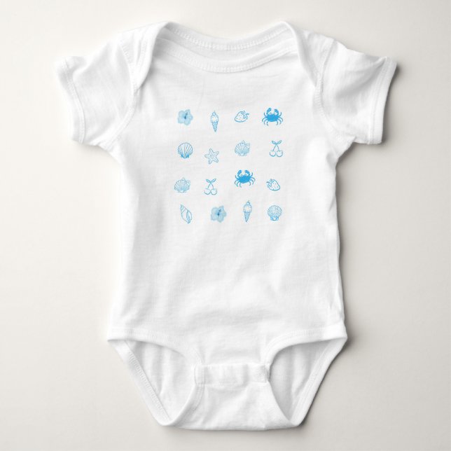 Griechischer Strand Minimalist Baby Strampler (Vorderseite)
