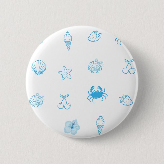 Griechischer Strand Minimalist Button (Vorderseite)