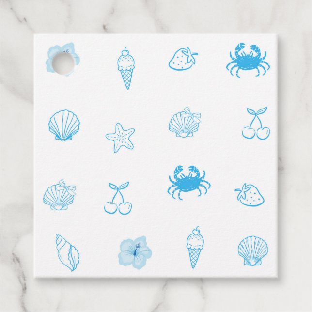 Griechischer Strand Minimalist Geschenkanhänger (Vorderseite)