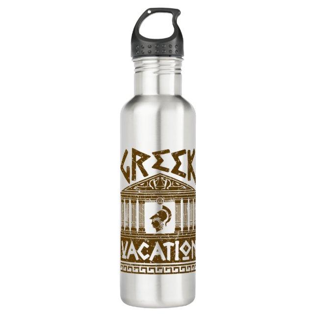 Griechischer Urlaub Griechen Reisende Souvenir Edelstahlflasche (Vorderseite)
