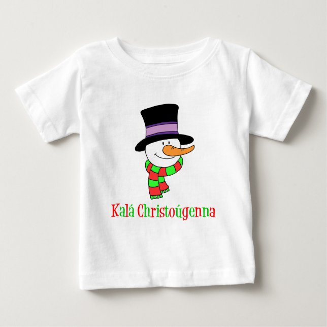 Griechischer Weihnachtsschneemann Baby T-shirt (Vorderseite)