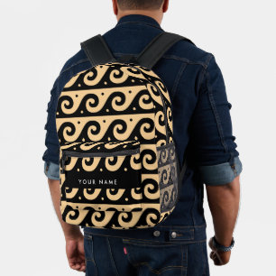 Griechischer Zeigerschlüssel, Wave Key, Braun, Ihr Bedruckter Rucksack