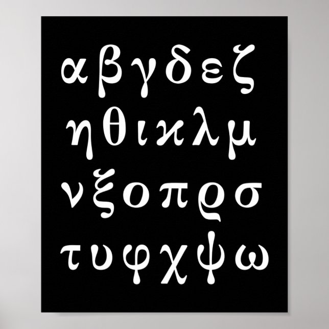 griechisches Alphabet auswendig lernen Poster (Vorne)