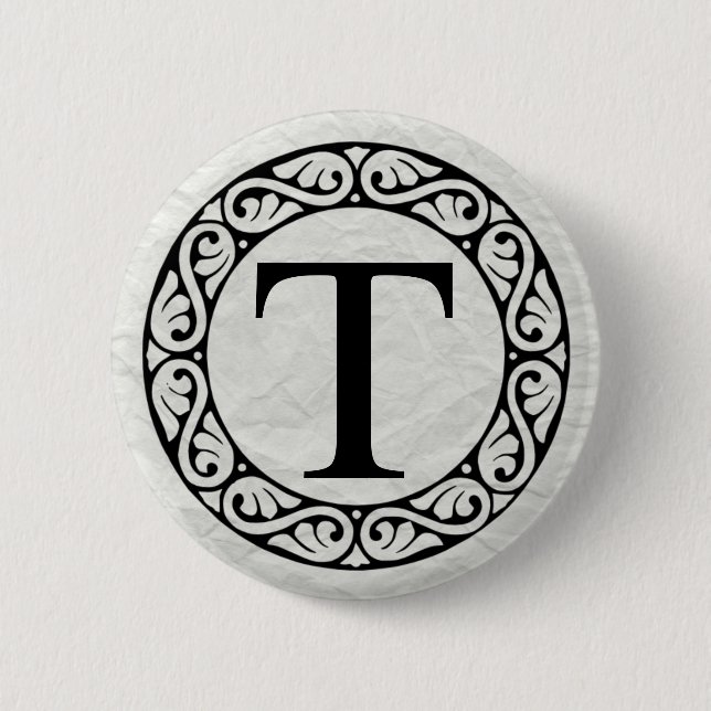 Griechisches Alphabet Brief Tau Button (Vorderseite)