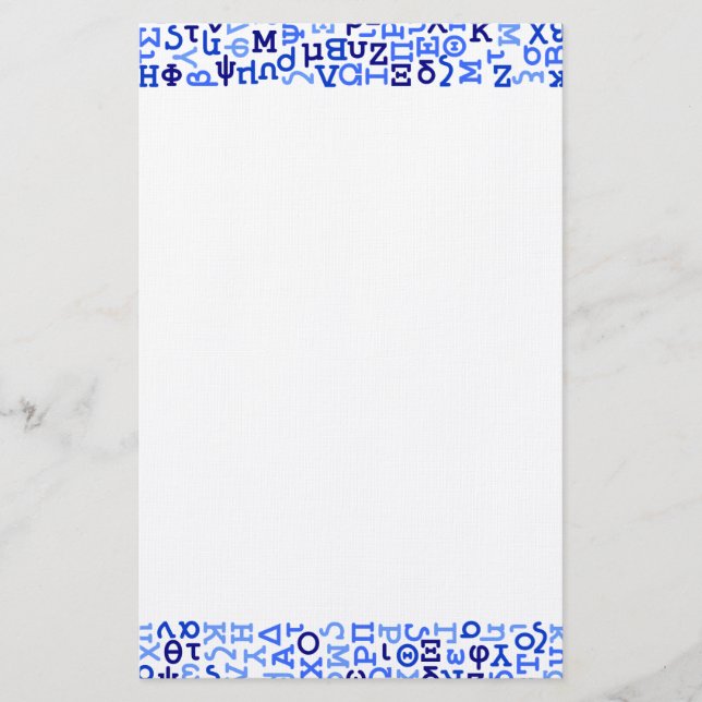 Griechisches Alphabet Briefpapier (Vorderseite)