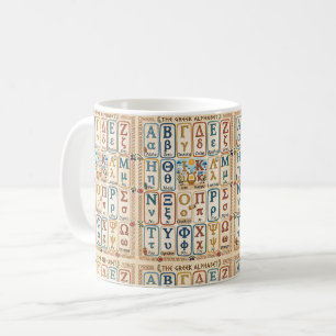 Griechisches Alphabet in der richtigen Reihenfolge Kaffeetasse