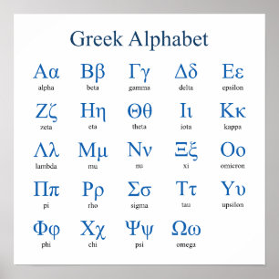 Griechisches Alphabet Poster Quadrat