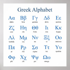 Griechisches Alphabet Square Poster