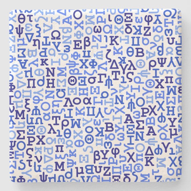 Griechisches Alphabet Steinuntersetzer (Vorderseite)