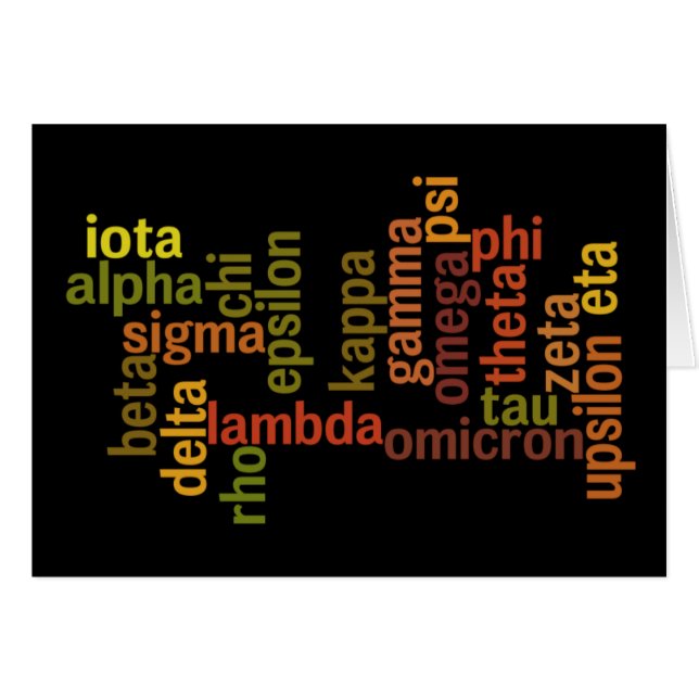 Griechisches Alphabet (Wort-Wolke) (Vorderseite (Horizontal))