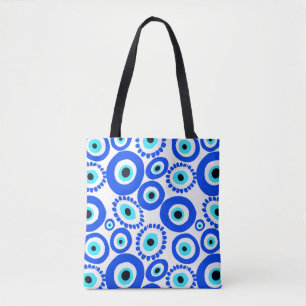 Griechisches Auge Talisman Blaues Muster Tasche