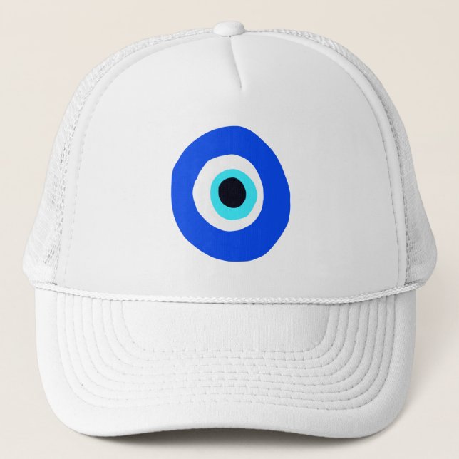 Griechisches Augensymbol Lucky Charm Truckerkappe (Vorderseite)