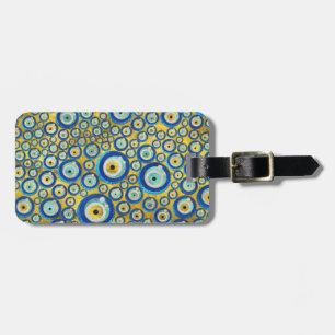 Griechisches blaues GlasBlicks-Amulett-Muster Gepäckanhänger