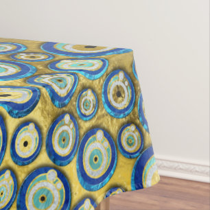 Griechisches blaues GlasBlicks-Amulett-Muster Tischdecke
