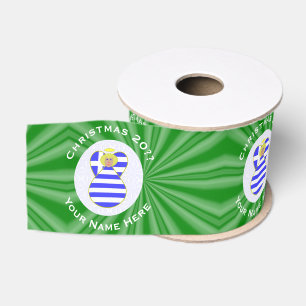 Griechisches Blondes Engel Flagge Weihnachten Pers Ripsband