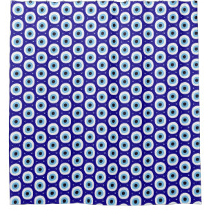 Griechisches Böse-Auge-Muster-Distressed-Design Duschvorhang