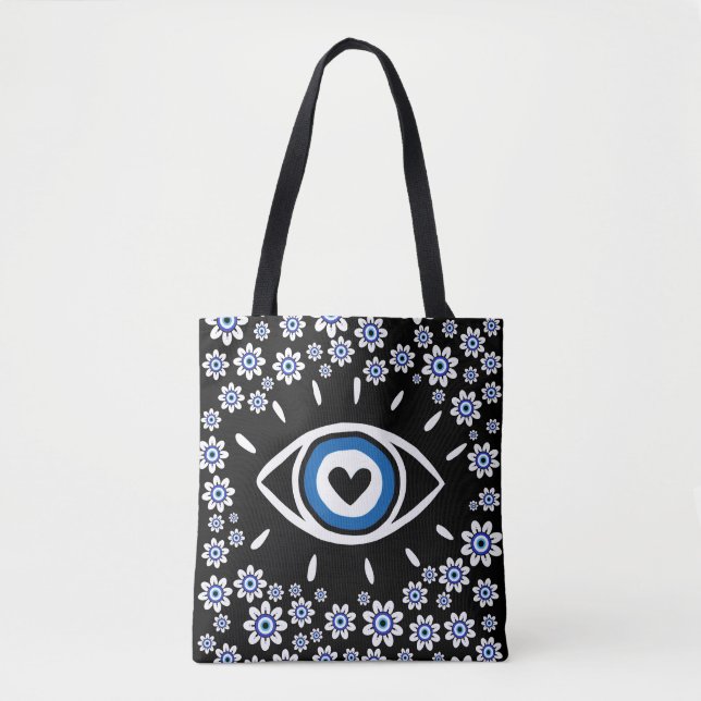 Griechisches Böse Eye Hamsa Vibes Nazar Amulet Mod Tasche (Vorderseite)