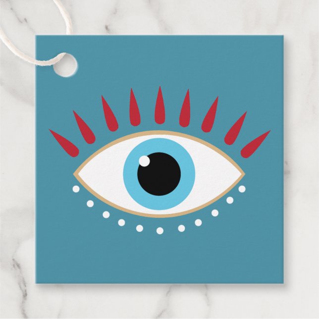 Griechisches Böse Eye Red Eyelashes Geschenkanhänger (Vorderseite)