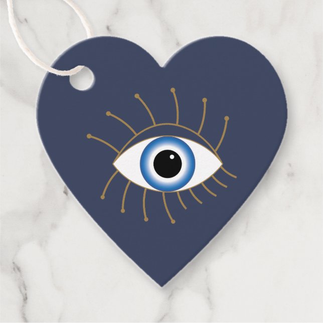 Griechisches böses Auge, blaues weißes Gold Geschenkanhänger (Vorderseite)