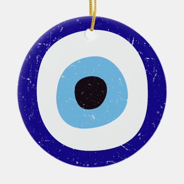 Griechisches böses Auge stört Design Keramik Ornament (Vorne)