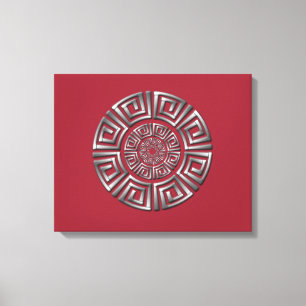 Griechisches Circle Motif Leinwanddruck
