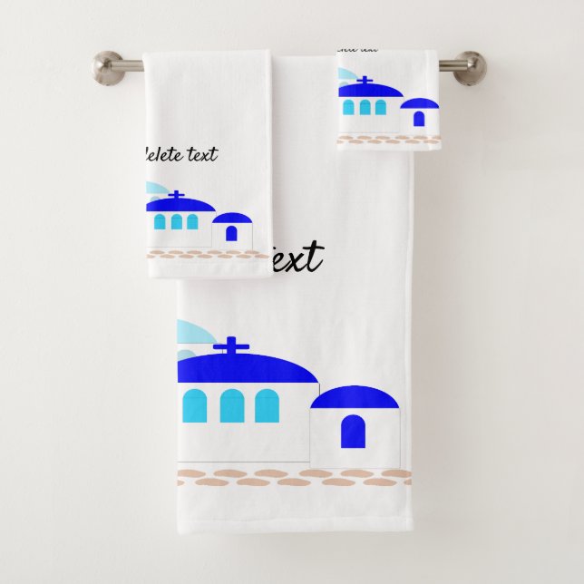Griechisches Design, nur Text hinzufügen Badhandtuch Set (Insitu)
