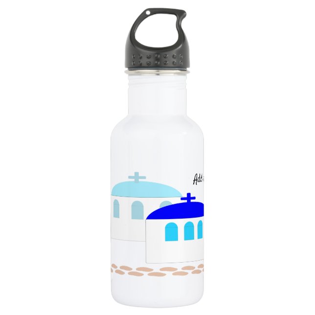 Griechisches Design, nur Text hinzufügen Edelstahlflasche (Vorderseite)