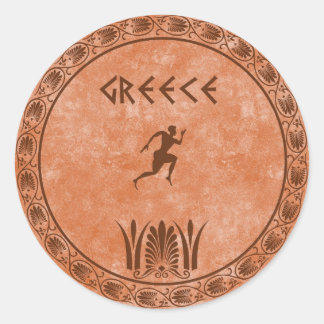 griechisches Design Runder Aufkleber