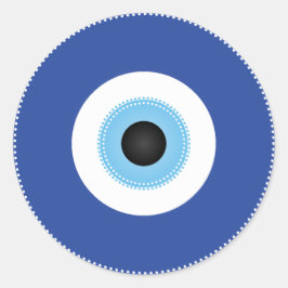 Griechisches Evil Eye Blau Runder Aufkleber