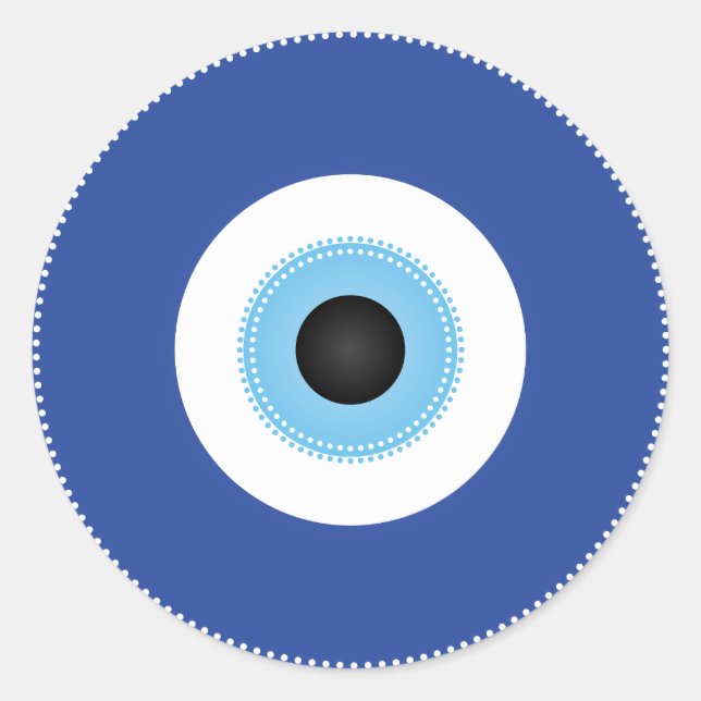 Griechisches Evil Eye Blau Runder Aufkleber (Vorderseite)