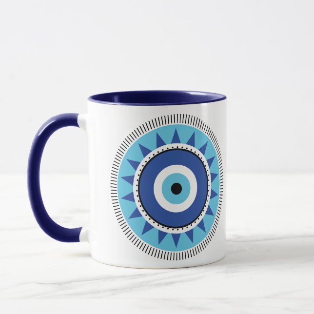 Griechisches Evil Eye Blau Tasse (Links)