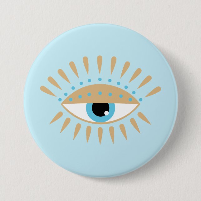 Griechisches Evil Eye Blue Button (Vorderseite)