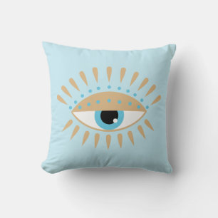 Griechisches Evil Eye Blue Kissen