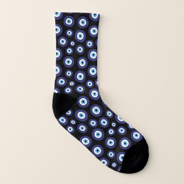 Griechisches Evil Eye Muster Socken (Links - Innen)