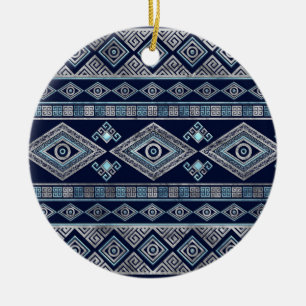 Griechisches Eye und Meander-Schlüsselverzierung Keramik Ornament