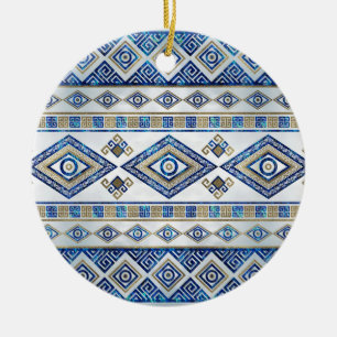 Griechisches Eye und Meander-Schlüsselverzierung Keramik Ornament