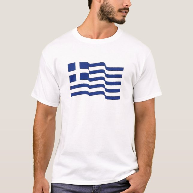 griechisches fahnenschwenkendes T-Shirt (Vorderseite)