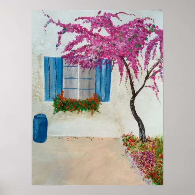 Griechisches Fenster Poster (Vorne)